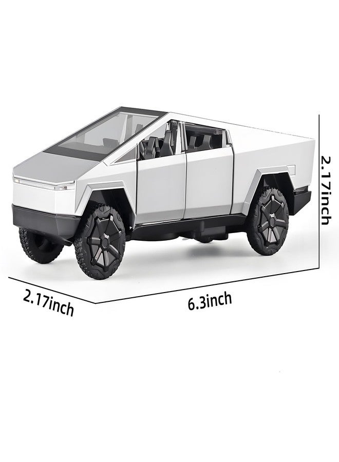 Samtop 1:32 Mars Pickup Toy Truck - Diecast Pull-Back Vehicle with Lights & Sound for Boys Ages 4-8 (Silver) - Image 2